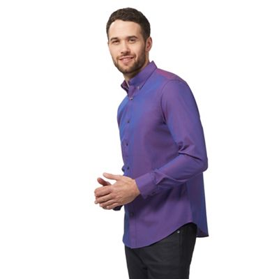 The Collection Purple dobby tonic tailored fit shirt